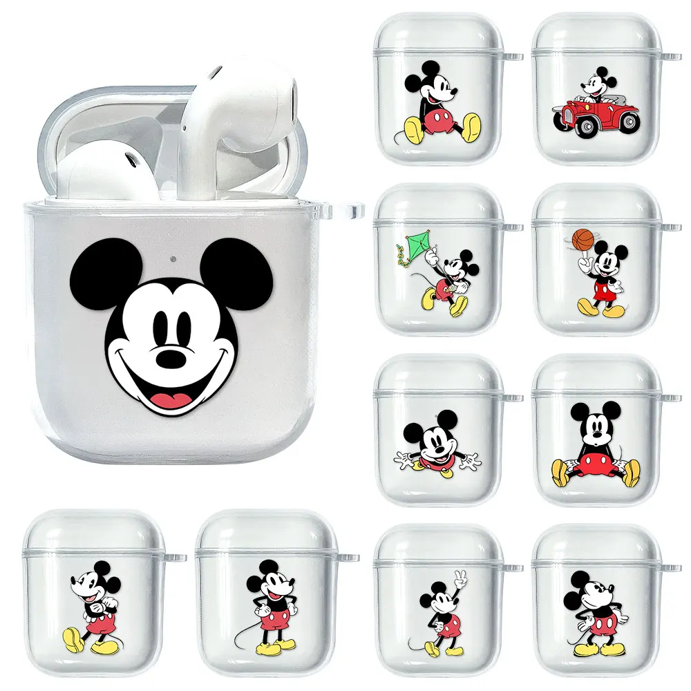 

Cute Disney Cartoon Mickey Minne Transparent Case For AirPods 2 1 For Apple Airpods Cover Wireless Earphone Protective Funda