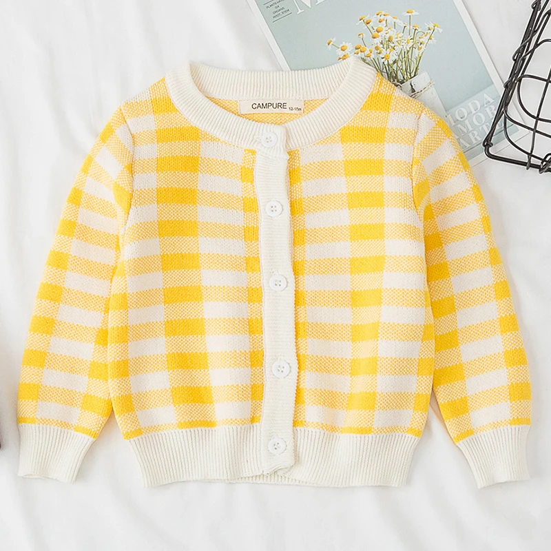Новинка Осень-зима 2020 кардиган в клетку для маленьких мальчиков и девочек пальто