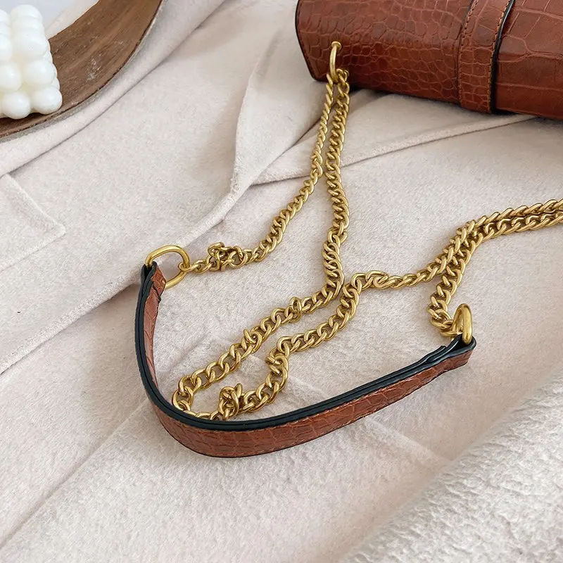 

Retro Crocodile Pattern Handbag Women 2020 Famous Brand Designer Letter Small Chain Lady Bag Purse PU Shoulder Crossbody Bag Sac