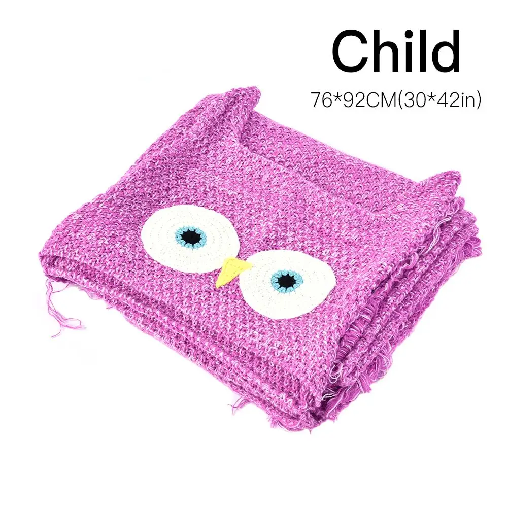 Вязаное крючком одеяло с изображением совы из мультфильма толстовка капюшоном