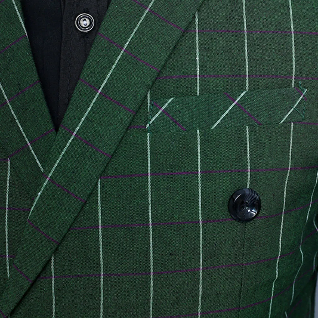 Мужской костюм из 3 предметов клетчатый Блейзер тонкий на заказ Ретро стиль весна