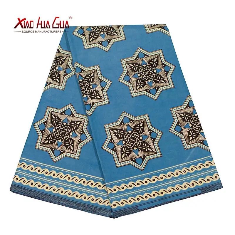 

African Print Fabric Xiaohuagua High Quality Cotton Fabric Traditional Batik 6 Yards ankara fabric Sewing Party Dress 24FS1119