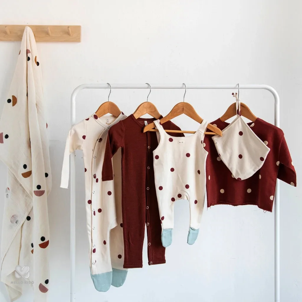 Kids T-shirts OZ Brand 2021 Spring Summer New Design Boys Girls Fashion Dot Print Pants Baby Child Cotton Cute Outfits Clothes | Мать и