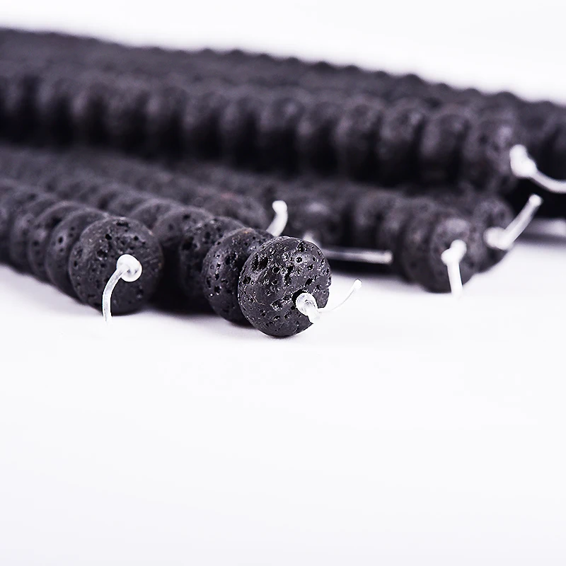 Бусины Asingeloo из черной лавы бусины натурального вулканического камня