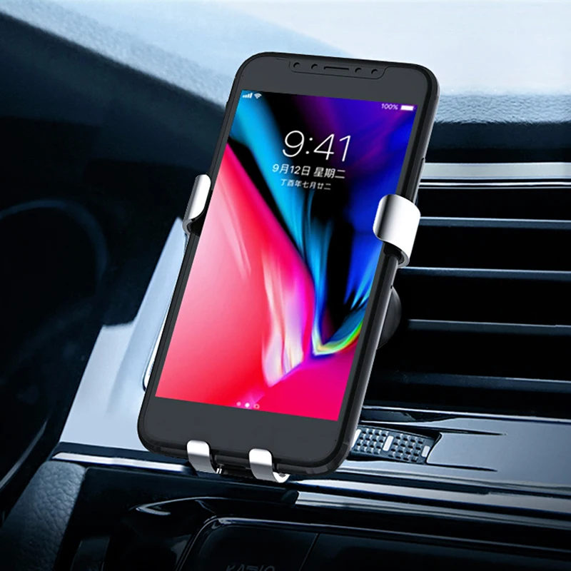 Универсальный автомобильный держатель для телефона для iPhone samsung huawei автомобильное крепление сотового телефона с вентиляционным отверстием металлический гравитационный держатель мобильного телефона Z2