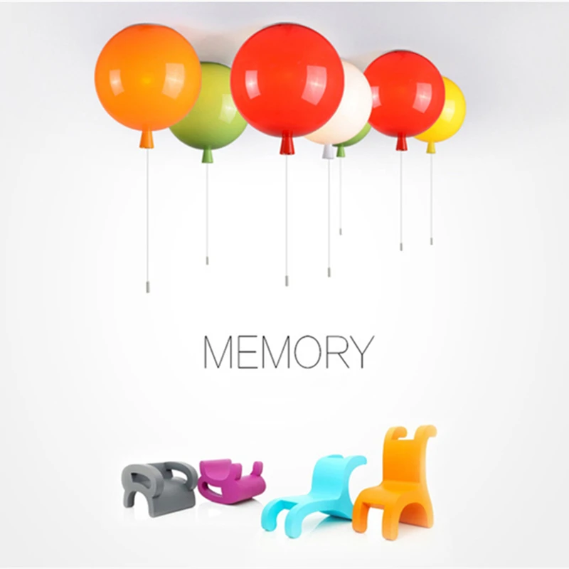 Pаспродажа Современная цветная потолочная лампа с воздушными шарами для спальни, детской комнаты, скандинавский домашний декор, светильники E27, акрило...