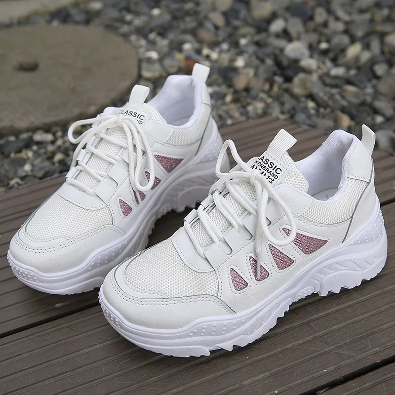 2020 женские кроссовки на платформе женская Вулканизированная обувь белого цвета
