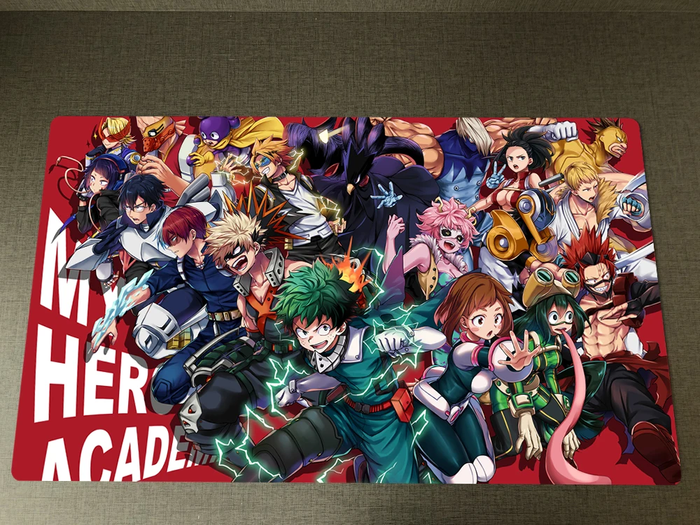 

YuGiOh! Anime My Hero Duel Academia Playmat TCG CCG Mat Trading Card Game Mat & Free Bag Mousepad Anti-slip Desk Pad 60x35cm