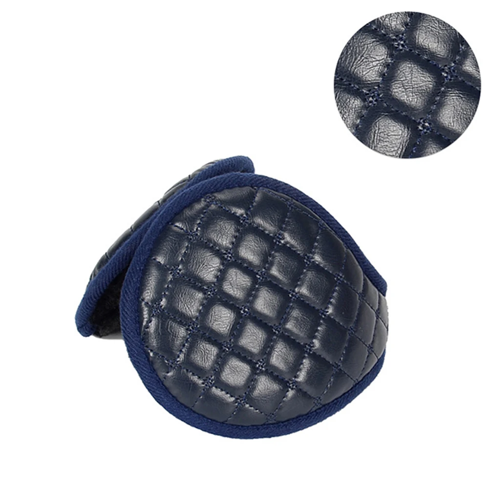 

Cycling Accessories Warmers Foldable Adjustable Ear Muffs Protection Thicken Plush Leather Outdoor Men Adults Cover Winter Solid