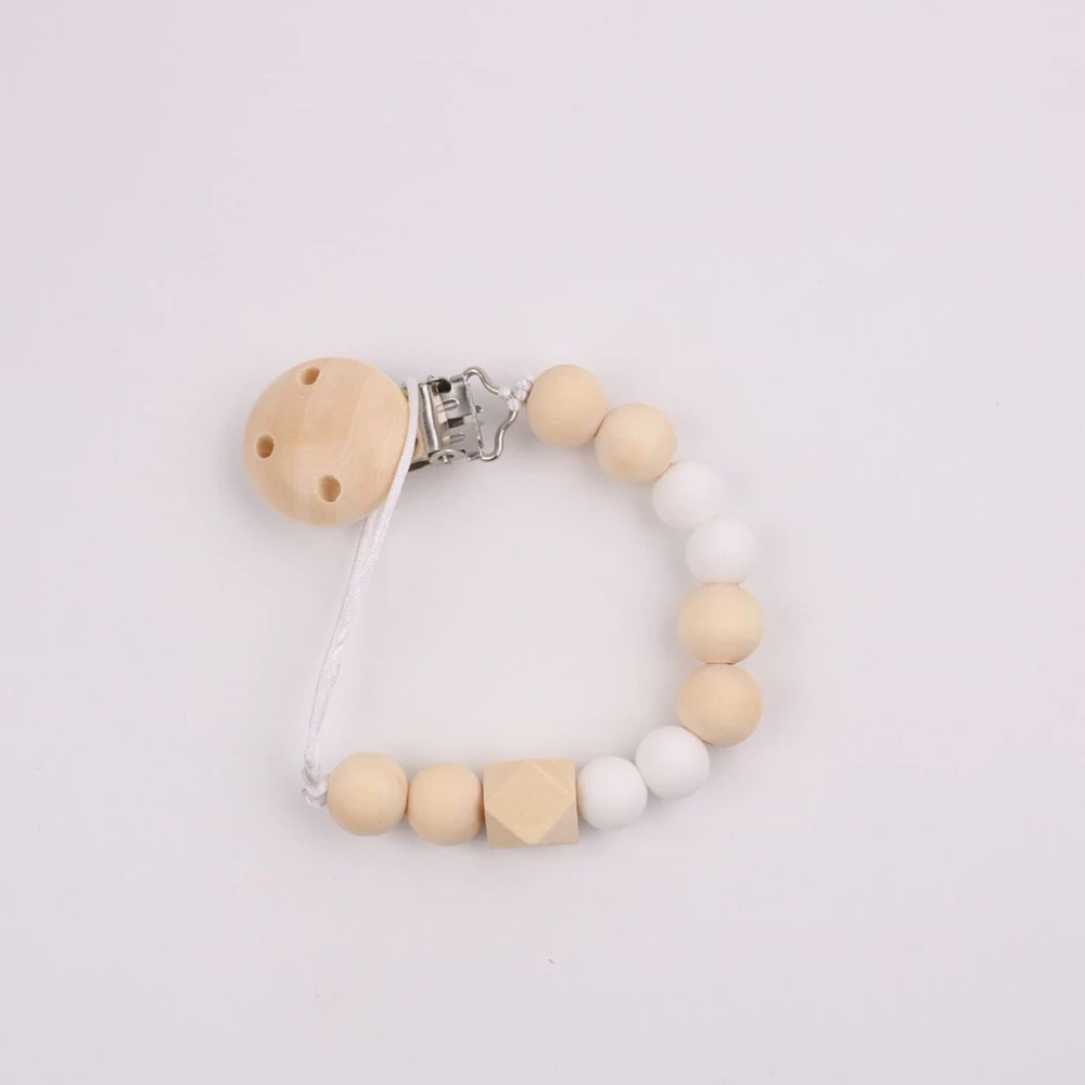 

New baby nipple clip chain wooden nipple clip traction belt