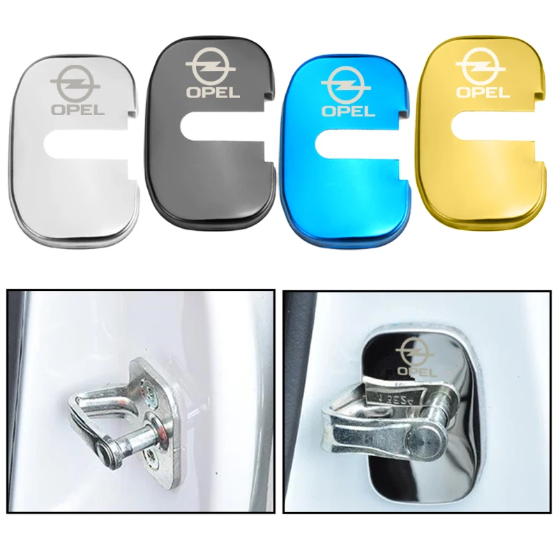 4 шт. защитные чехлы на автомобильные дверные замки из нержавеющей стали для Opel