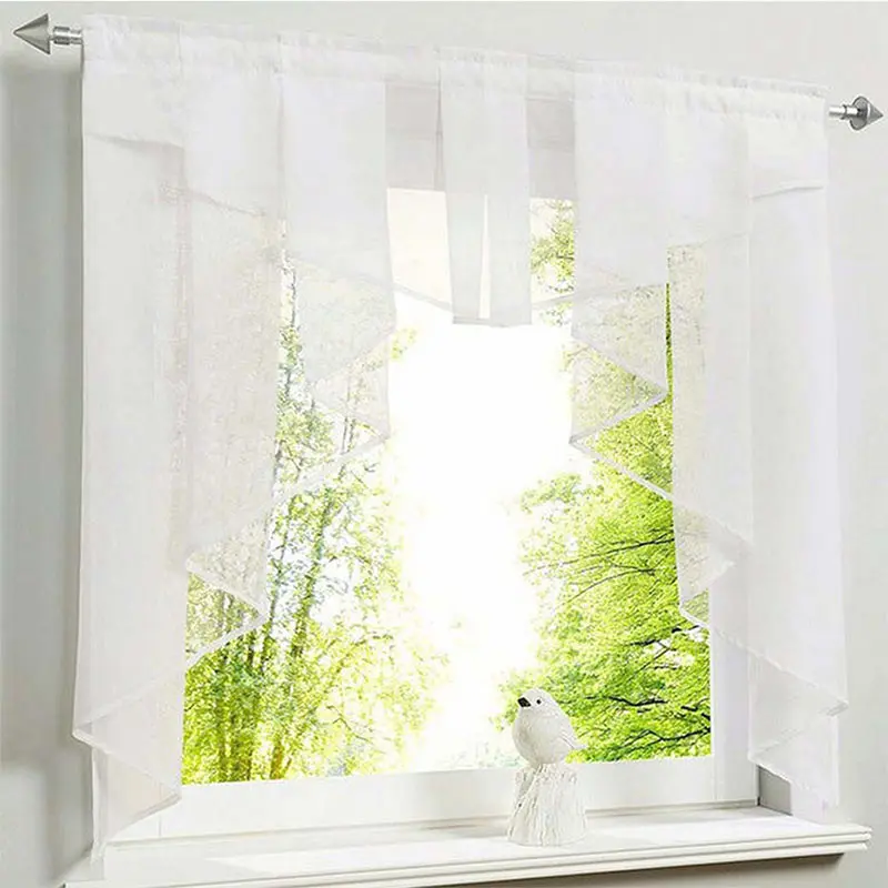 Тюлевая занавеска для кухни окна балкона в римском стиле плиссированный дизайн