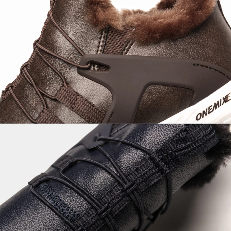 ONEMIX мужские ботинки повседневные зимние кроссовки высокие кожаные 2019 новые