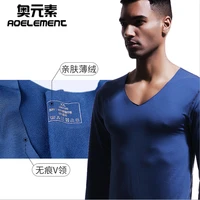 mens v neck traceless thermal underwear mens suit heat and fleece tight thin long johns cotton sweater conjuntos masculinos ni