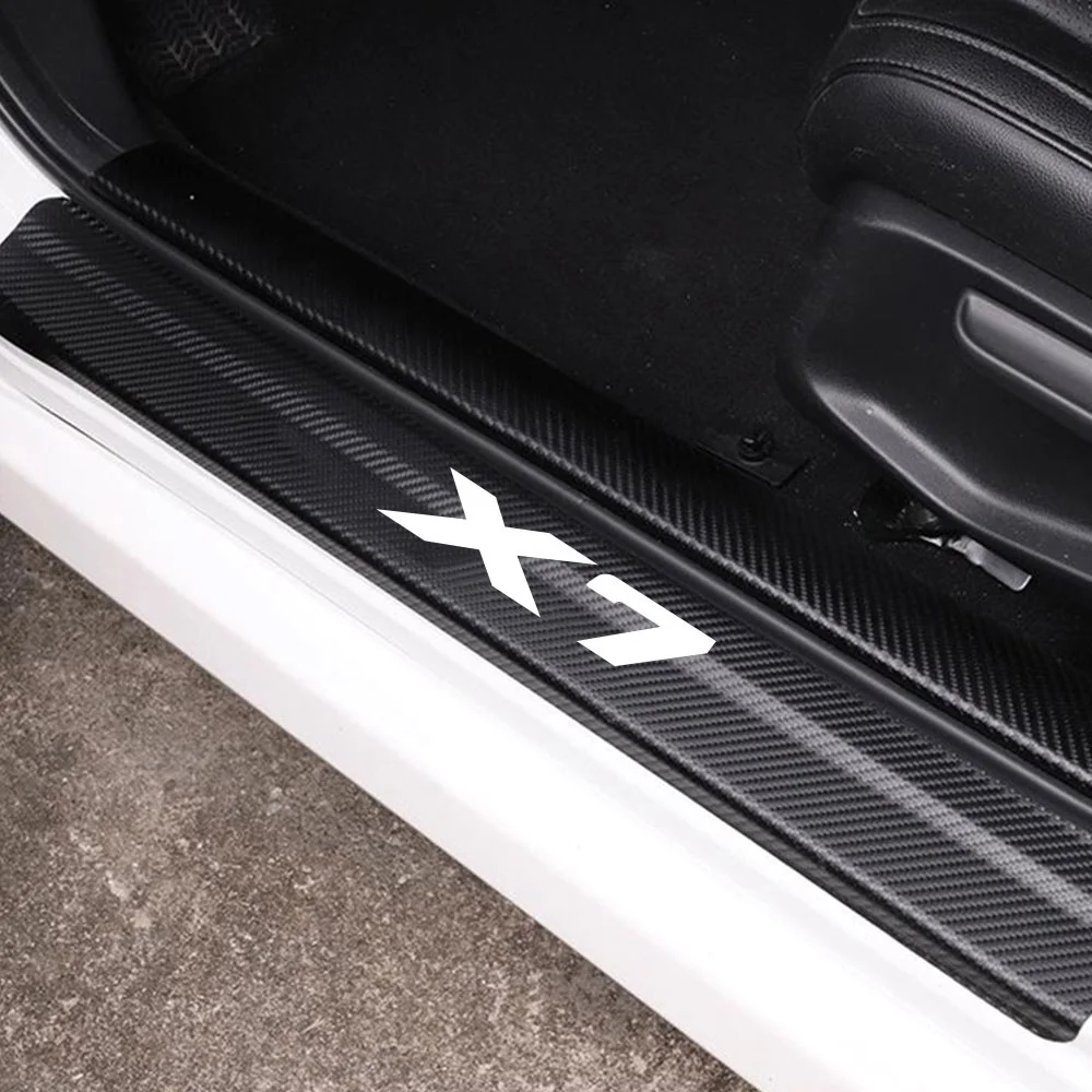 Наклейка на порог двери автомобиля для BMW X7 украшение из углеродного волокна