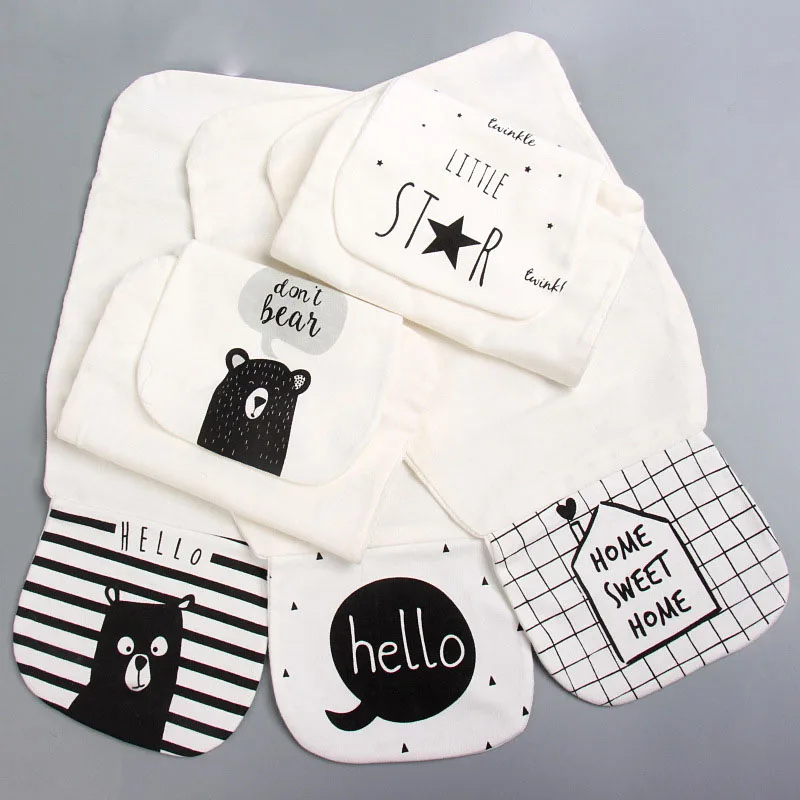 

5 pieces of 1-4 year old baby kindergarten sweat-absorbent towel combed cotton children's sweat-absorbent towel