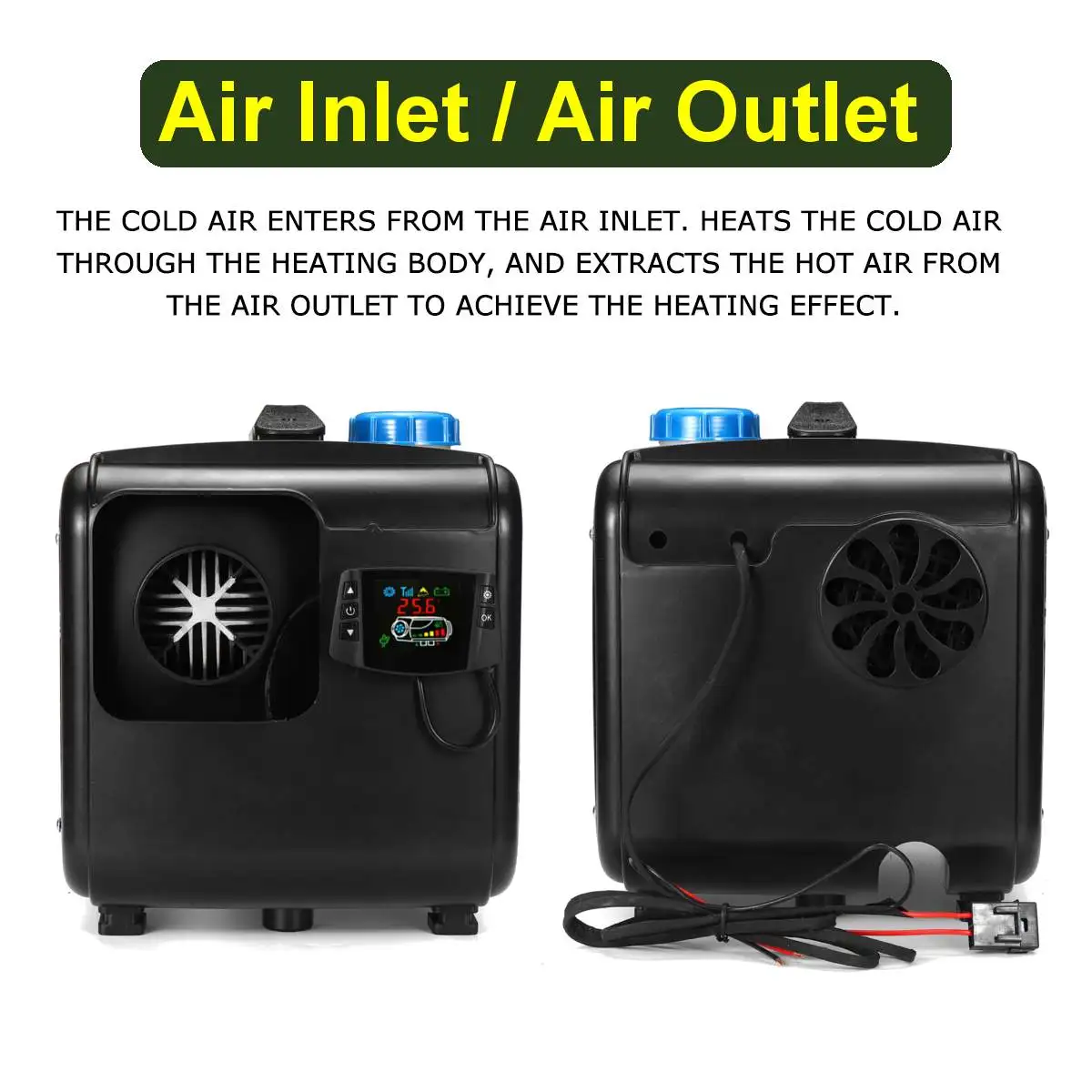$114.38 All in One Unit  Car Heating 8KW 12V  Diesel Air Heater Single Hole LCD Monitor Parking Warmer For Car Truck Bus Boat RV