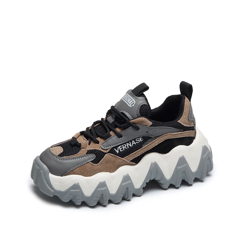 

Кроссовки женские массивные на платформе, Вулканизированная подошва, сетчатые, на шнуровке, Повседневная прогулочная обувь, весна 2020