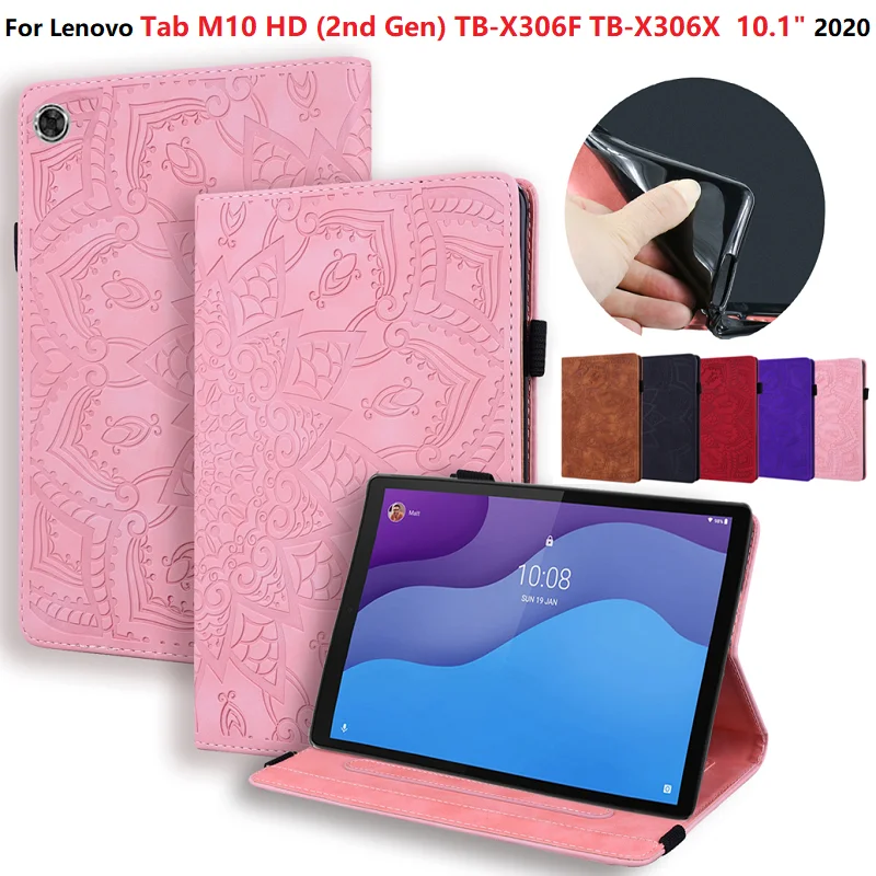 Рельефный чехол с цветами для планшета Lenovo Tab M10 HD 2nd Gen TB X306X F 10 1 Funda Generation Tablet
