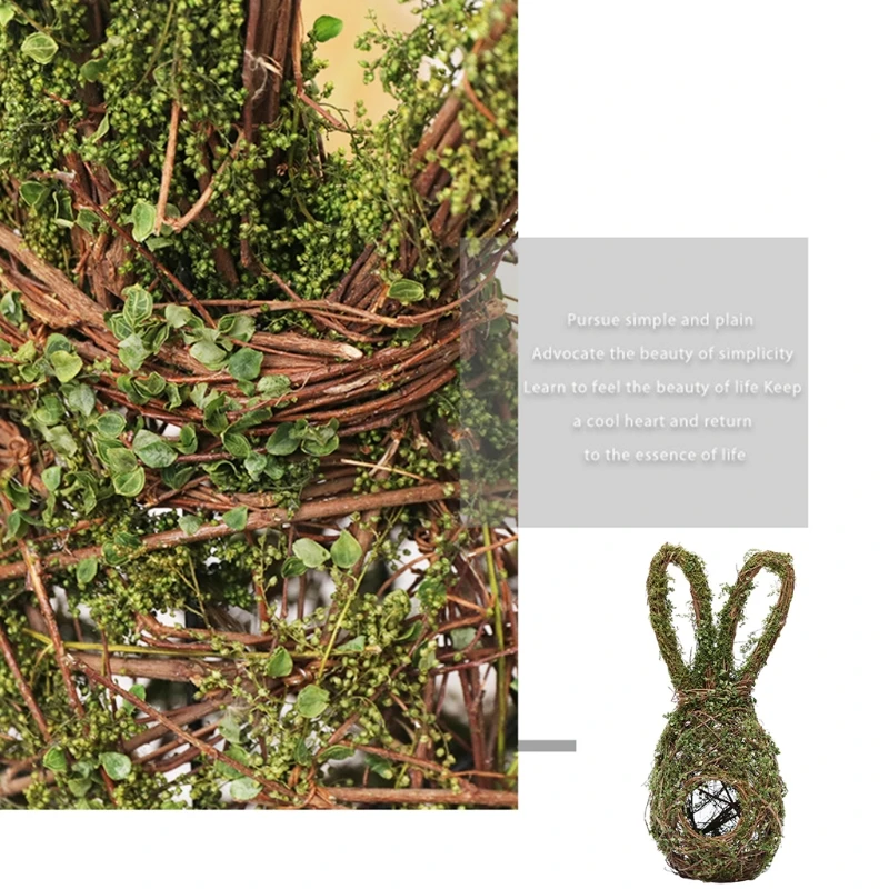 

Easter Bunny Wreath Garland Bird Nest Wall Hanging Pendant for Front Door Home Easter Decoration wholesales