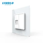 Livolo стандарт Великобритании настенная телефонная розетка, телефонный кабель, новый стиль Хрустальная стеклянная панель, 3 цвета на выбор