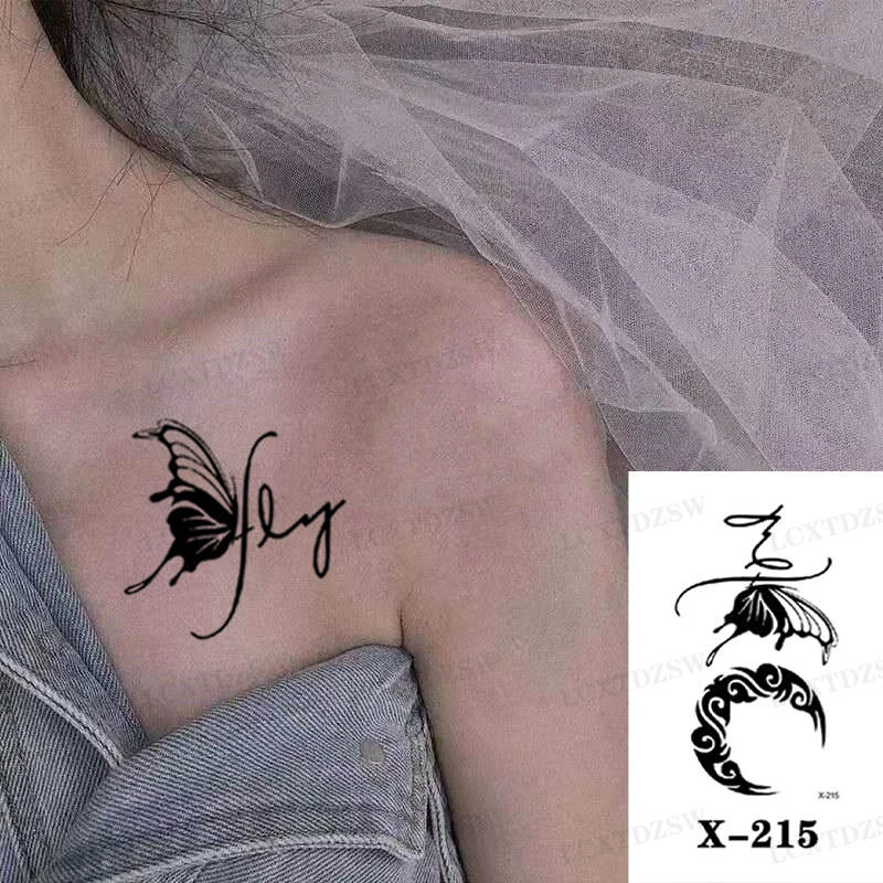 Women's Temporary Tattoo Stickers, Waterproof And Durable, Butterfly False Tattoo, Sexy Body Art, Disposable Decorative Stickers
