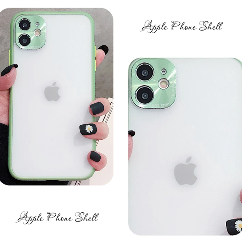 Матовый металлический защитный чехол для телефона с камерой iPhone 11 Pro XS Max SE 2 XR 7 8 Plus