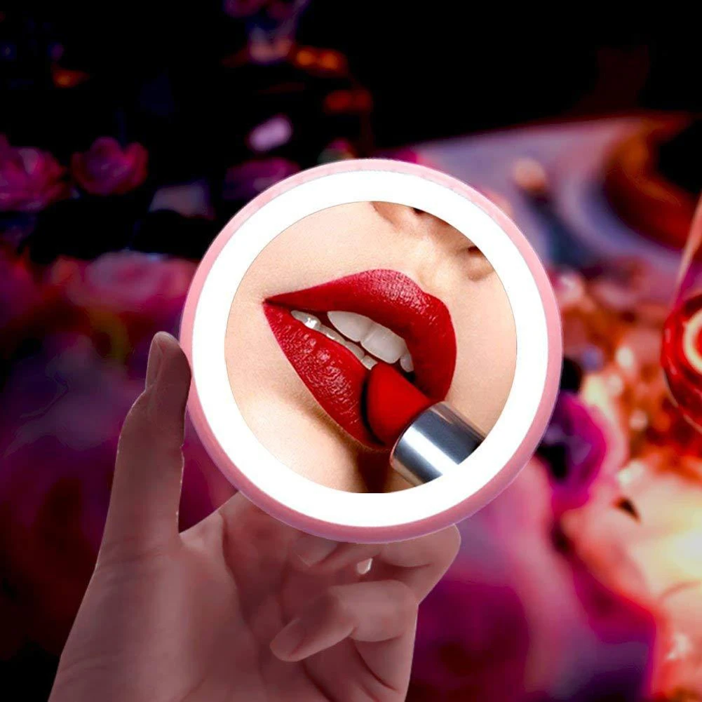 Home Cosmetic Tool ABS Mini Portable Photography Light LED Makeup Mirror Magnifying Battery Operated Pocket Durable USB Charging |