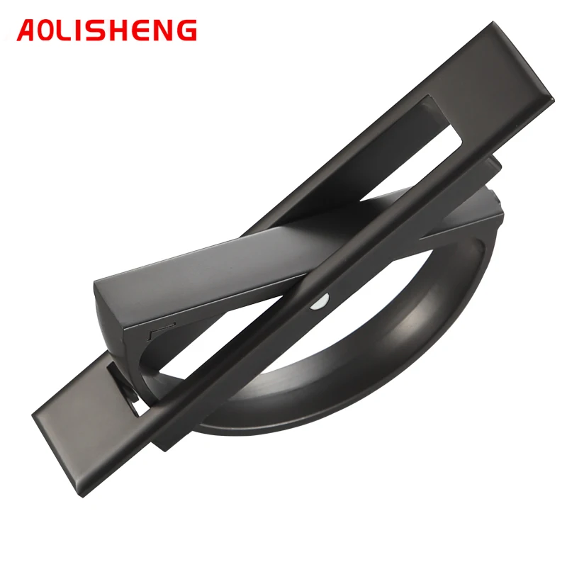 

AOLISHENG Swivel Tatami Half Round Pull Ring Simple Invisible Equipment Recessed Hidden Drawer Door Handle