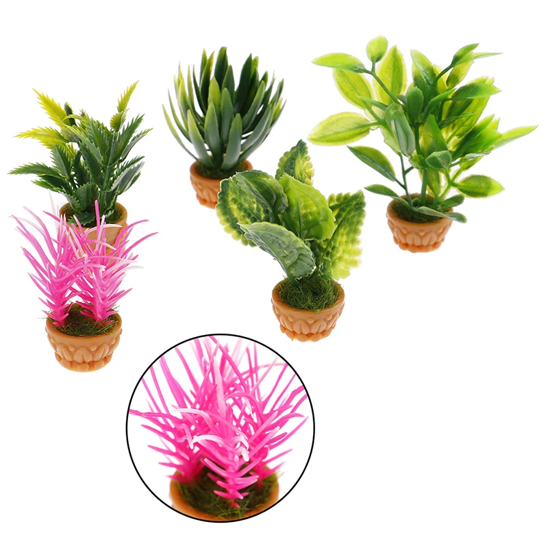 

1Pc Hot Sale DIY Dollhouse Micro Landscape Garden Potted Plant Flower Boxes Plants Decoration Accessories Green Plant Model