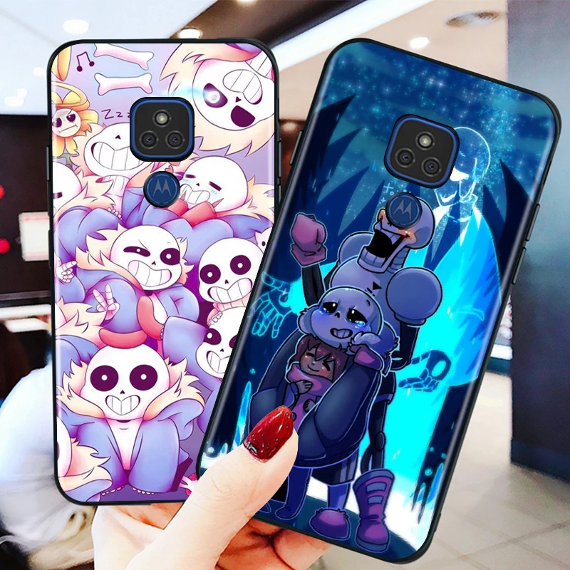 

Anime Undertale Sans for Motorola G9 G8 G E7 E6 One Play Marco Hyper Fusion Stylus Power Lite Edge Plus Black Phone Case