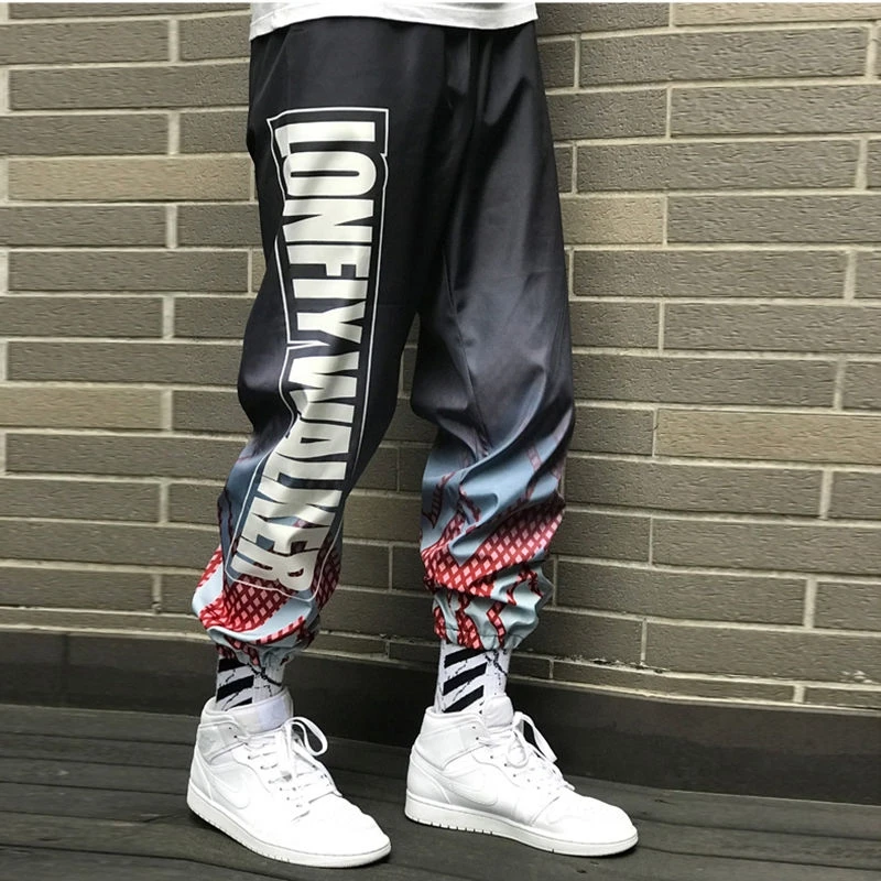 

Men Joggers Hip hop Pants Streetwear Summer Lightweight Sweatpants Elastic waist Ankle length Trousers Techwear Clothes Casual