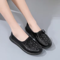 spring autumn new ladies casual shoes lace up sequins mothers shoes soft sole beanie shoes