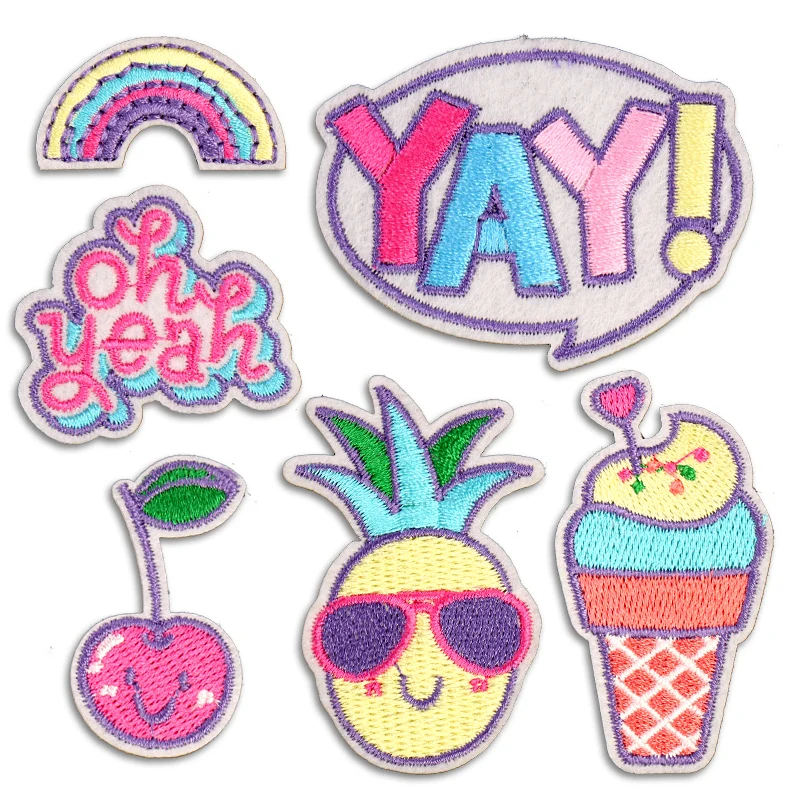 Милая вышитая одежда нашивка Железная на сумке шапка аппликация наклейка для