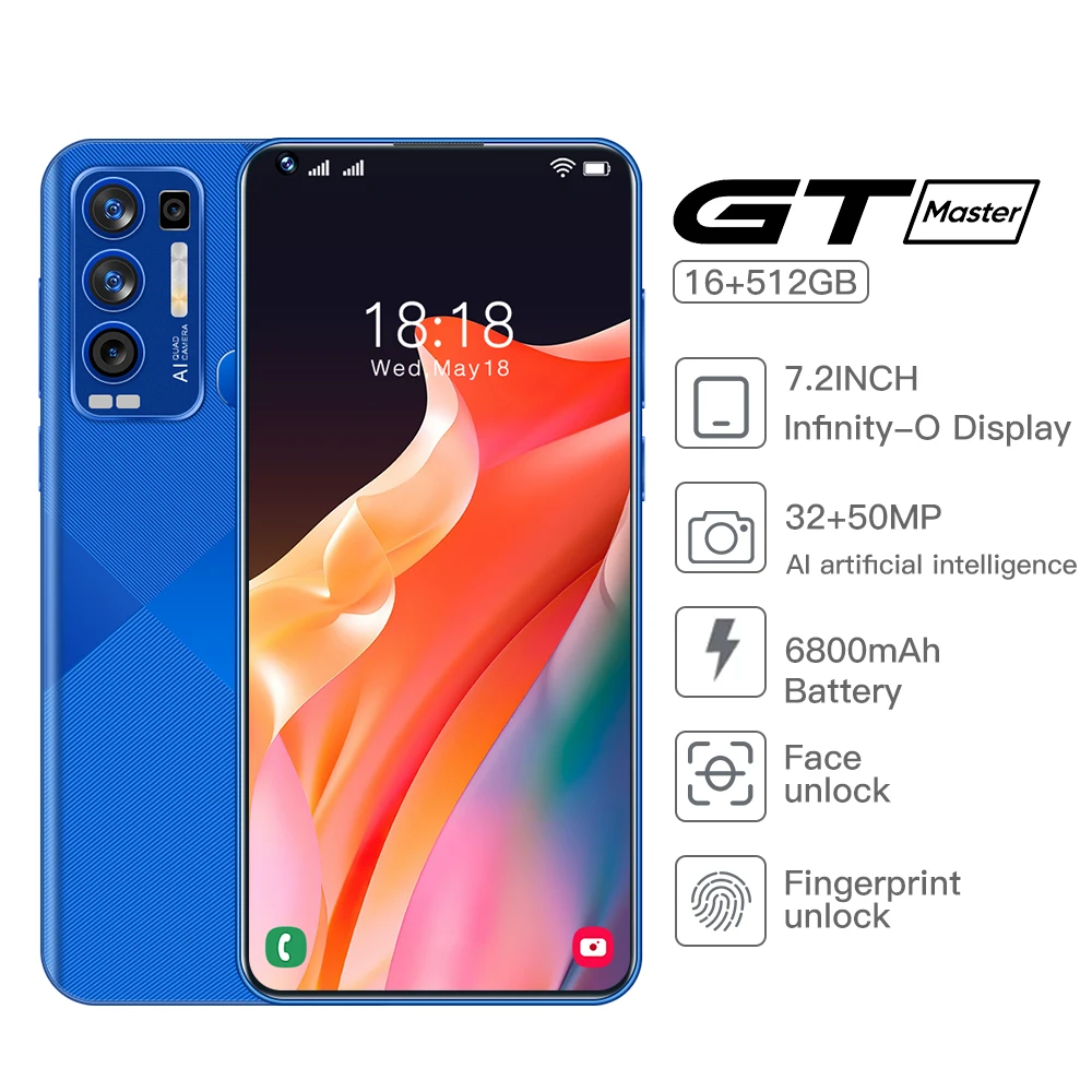 

Смартфон Android 16 ГБ 512 ГБ Celulares Восьмиядерный HD-камера 6,7 "телефон 6800 мАч глобальная версия 4G смартфон