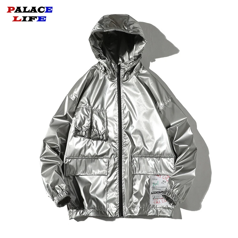 Мужская кожаная куртка с капюшоном яркая модная дизайнерская несколькими