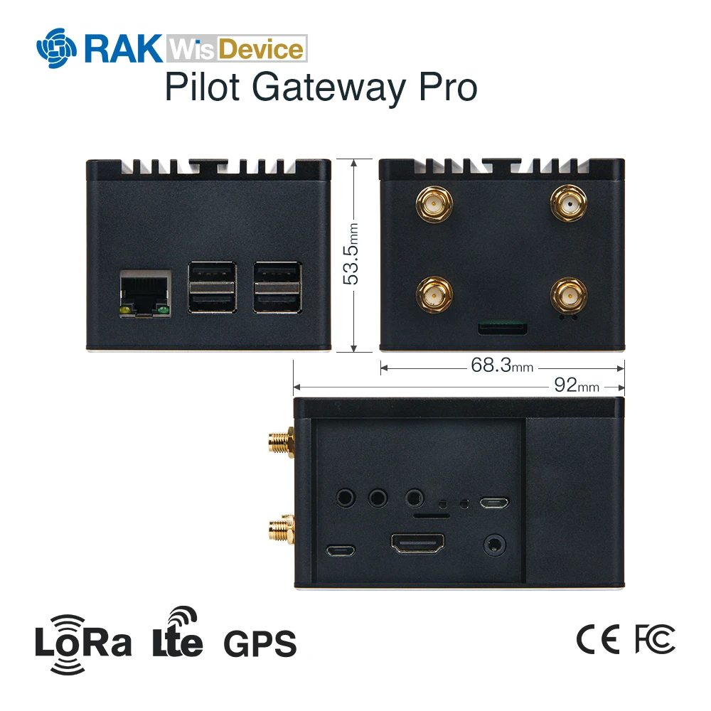 Модуль шлюза Pilot Gateway Pro 4G LoRa модуль PoC Raspberry Pi 3B + SX1301 RAK2013 сотовый с GPS Lora антенной