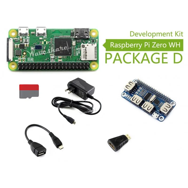 Raspberry Pi Zero WH посылка D встроенный WiFi предплатные заголовки с usb хаб шляпа Мощность