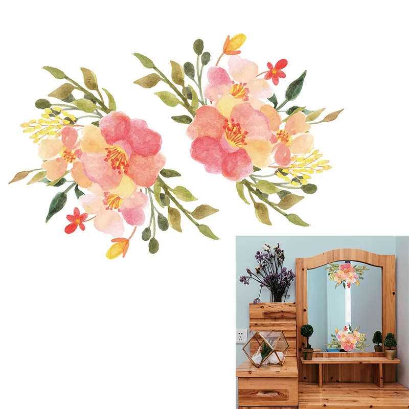 Клейкая Наклейка на стену цветочный дисплей домашний фон окно Шкаф Дверь Декор