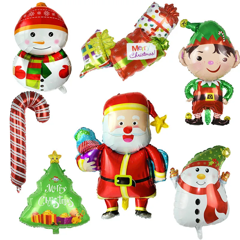 

Santa Claus Deer Snowman Foil Balloons Christmas Tree Helium Balloon for Xmas Party Decoration Globals Kids Toys New Year Decor