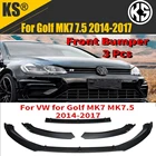 Сплиттер для переднего бампера автомобиля VW, для Golf MK7, MK7.5, 2014, 2015, 2016, 2017, 3 шт.