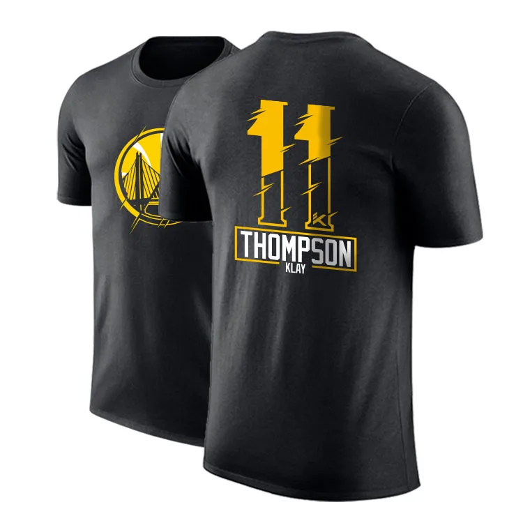black Thompson LA LBJ james bryant western все команды баскетбольная Футболка Карри Doncic harden Lillard Kawhi футболка Хлопковая мужская dpoy фирменный дизайн - Цвет: black Thompson