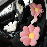 sun flower car neck pillow cute pink seat back lumbar funny headrest support cushion for women girly cartoon seatbelt cover
