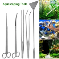 35pcs aquarium tank cleaning tools stainless steel fish tank scissor tweezer with bag aquatic plants for aquarium maintenance