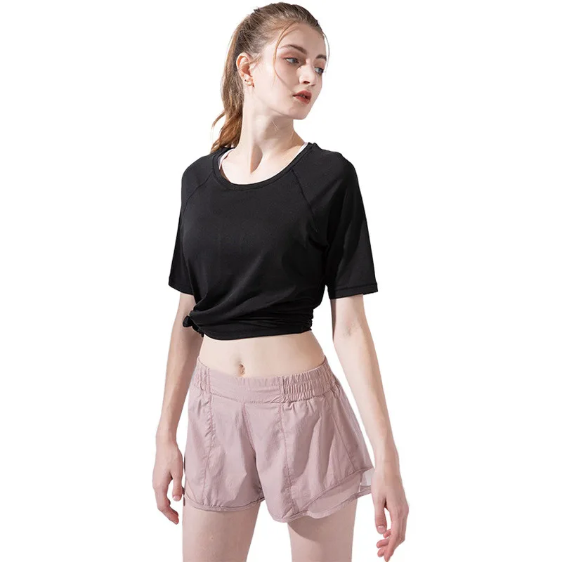 Wmuncc фитнес тренажерный зал Йога Топ Женская футболка для тренировок спортивная