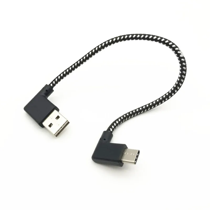 Type-c Штекерный разъем 90 градусов к USB левый и правый угловой кабель 3 А для внешнего