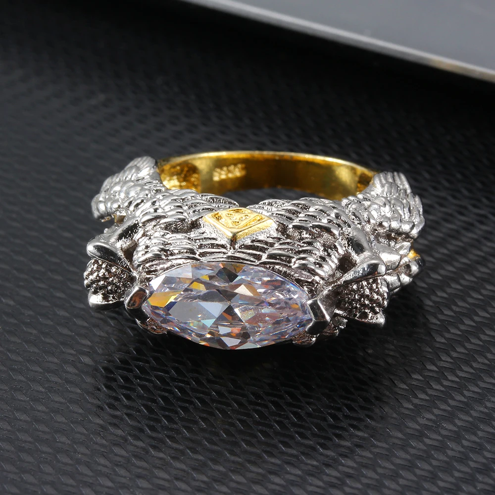 Женское циркониевое кольцо роскошное в форме русалки ювелирное изделие