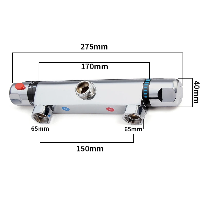 

Thermostatic Shower Mixer Bar Valve Anti Scald Tap Constant Temperature Hot Cold Water Mixer Bathroom Accessory