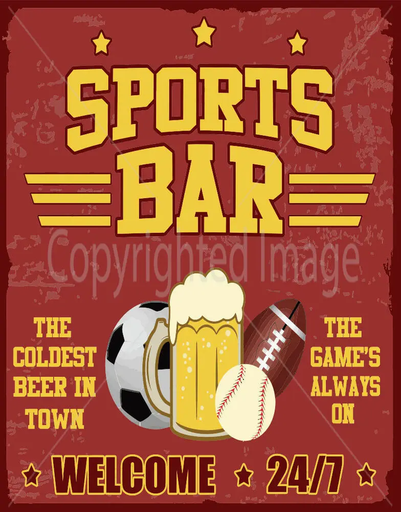 

SPORTS BAR LARGE METAL TIN SIGN POSTER WALL PLAQUE