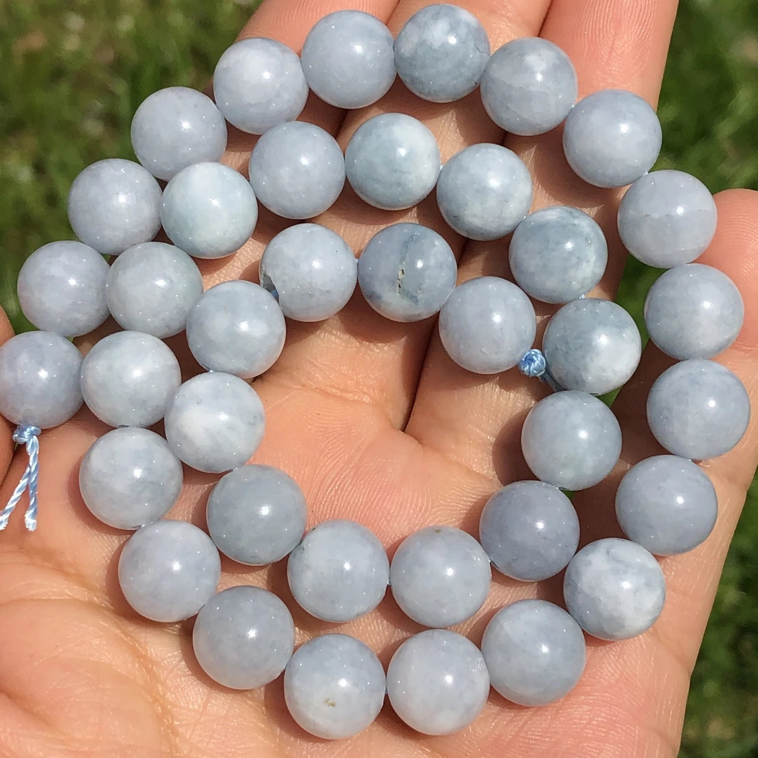

Natural Blue Angelite Stone Beads Round Loose Spacer Beads For Jewelry Making DIY Bracelet Necklace 6/8/10/12mm 15” Strand